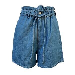 NWT Rag & Bone Dark Indigo Linen Tie Short Women's Size 25 High Rise